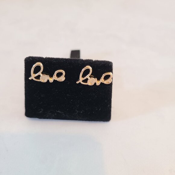 Gold Tone and Crystal CZ Valentine's Earring Set of Three Studs - Picture 9 of 12